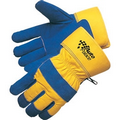 Blue Thermo Pile Lined Split Cowhide Work Gloves